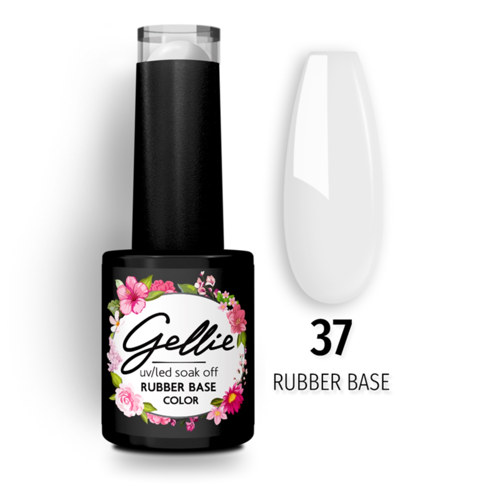 JK Starnails Gellie Rubber Base Color 37 Milky White - Rubber Base Γαλακτερό Λευκό 10ml