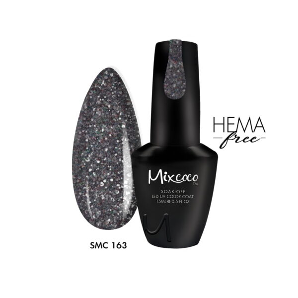 ΒΕΡΝΙΚΙ MIXCOCO SMC 163 (ΜΑΥΡΟ ΕΝΤΟΝΟ GLITTER)