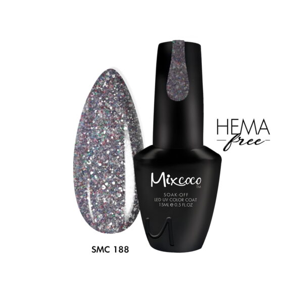 ΒΕΡΝΙΚΙ MIXCOCO SMC 188 (ΜΑΥΡΟ ΑΣΗΜΙ GLITTER)