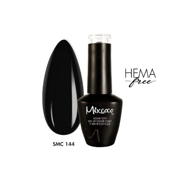 SMC 144 Ημιμόνιμο Βερνίκι 7.5ml Μαύρο Mixcoco