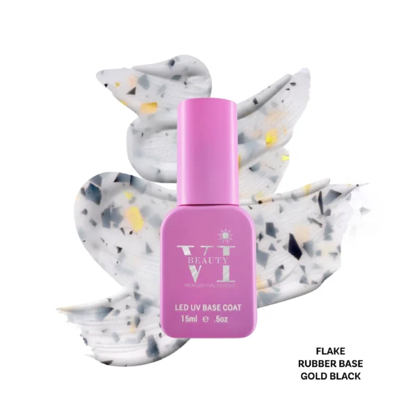 RUBBER BASE BLACK-GOLD FLAKE 15ML