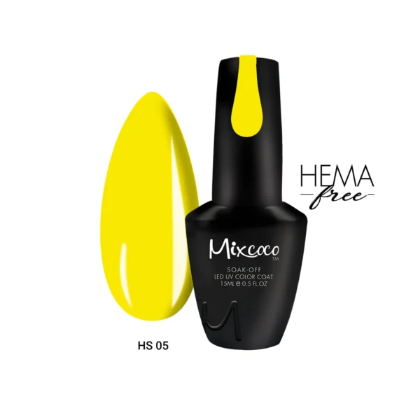 HS 05 Ημιμόνιμο Βερνίκι Mixcoco 15ml (CLEAR ΚΙΤΡΙΝΟ)