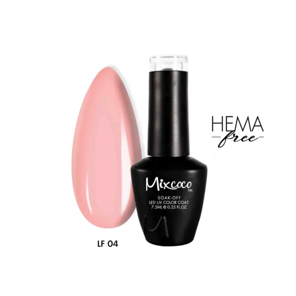 LF-04 Ημιμόνιμο Βερνίκι 7.5ml (Ροζ-Σομόν Ανοιχτό) Mixcoco