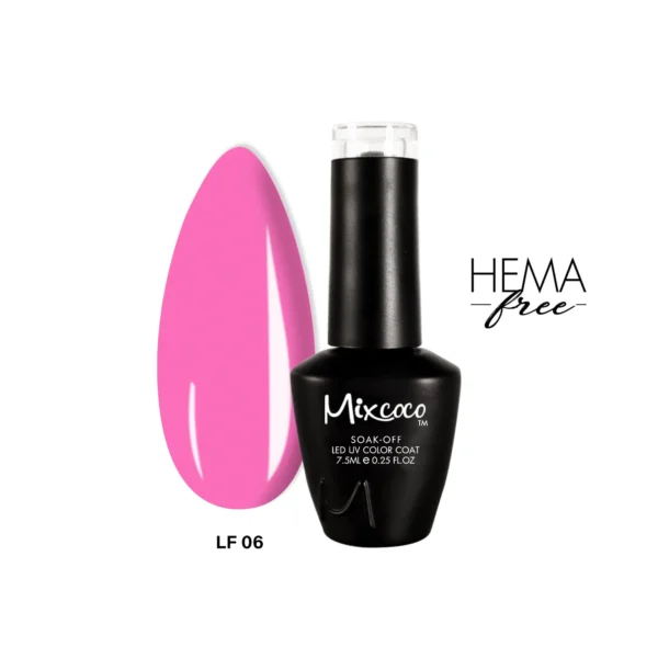 LF-06 Ημιμόνιμο Βερνίκι 7.5ml  Mixcoco (BARBIE PINK)
