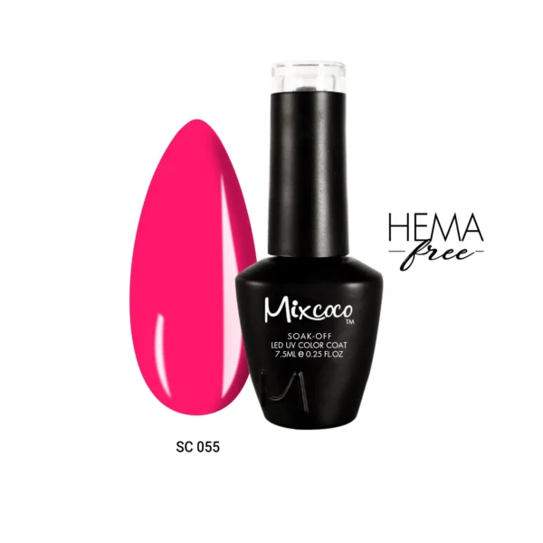 SC-055 Ημιμόνιμο Βερνίκι 7.5ml (Clear-Fluo Φούξια) Mixcoco