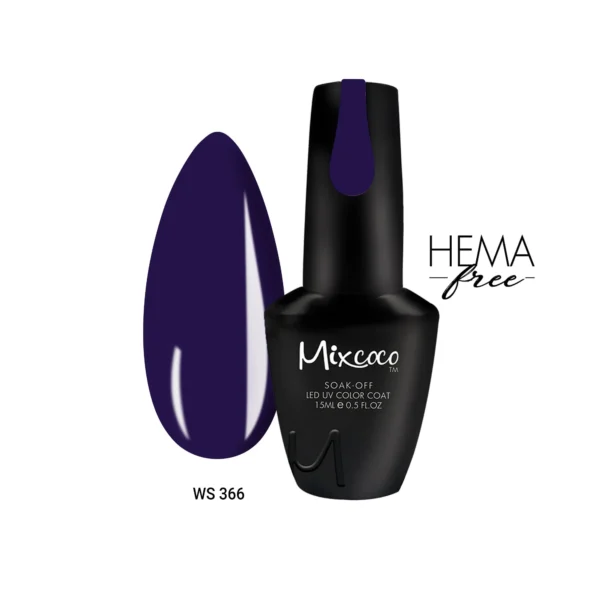 WS 366 ΗΜΙΜΟΝΙΜΟ ΒΕΡΝΙΚΙ MIXCOCO 15ML (ΜΟΛΕ ΒΑΘΥ ΜΩΒ)