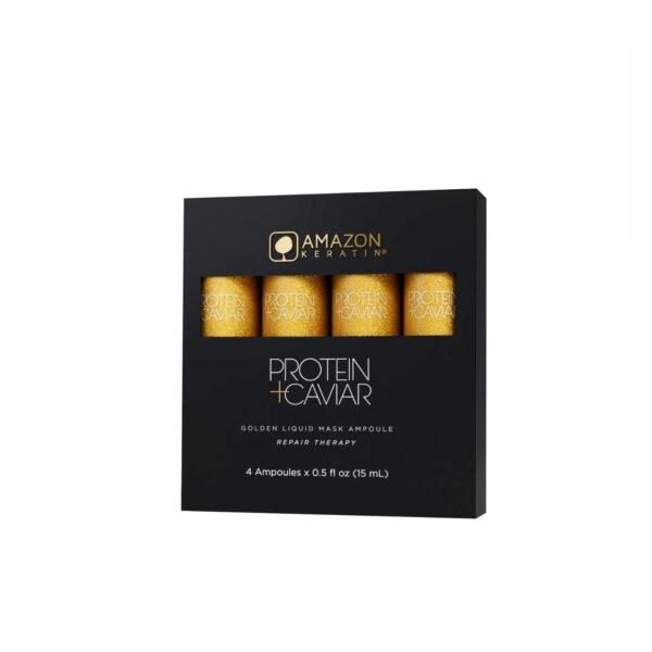 Amazon Keratin OURO Glow Protein + Caviar Golden Ampoules Set 4*0.5oz