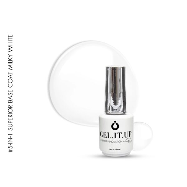 Gel.It.Up  5-in-1 Superior Base Coat Milky White 15ml